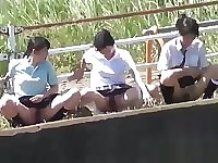 Naughty japan teens pee