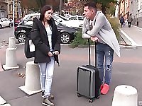 Skinny Russian brunette teen Rebecca Volpetti gets a huge cumshot
