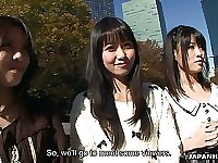 Amazing cute Japanese gal Asakura Kotomi shares dick with some more girls