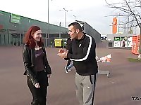 Redhead MILF Shelly picked up on the street and fucked in a car