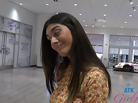 Passionate fucking in a public place with seductive Aubry Babcock
