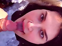 Tattooed babe takes big cock from a stranger in public park