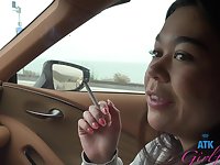 Brunette Brianna Arson enjoys while being fingered in close up