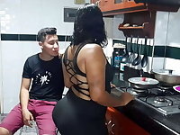 Stepmother Miller Palmass Pussy Cravings in the Kitchen: A Horny Encounter