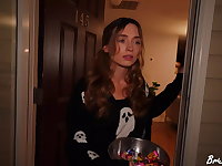 Home Intruder Fucks Me Hard while My Boyfriend is Busy on Halloween Night