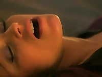 Beautiful brunette adult film star gives a blowjob and have sex in missionary position.