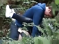 Teen couple caught fucking in public park